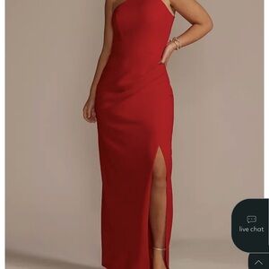 Chic One-Shoulder Red Dress